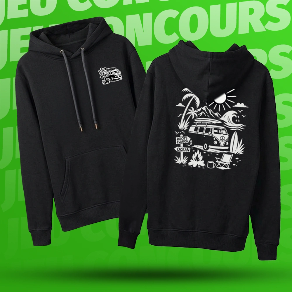 Sweatshirt vanlife jeu concours van a gagner roots evasion Sweat à capuche Van Life + 1 participation au tirage au sort – Image 1