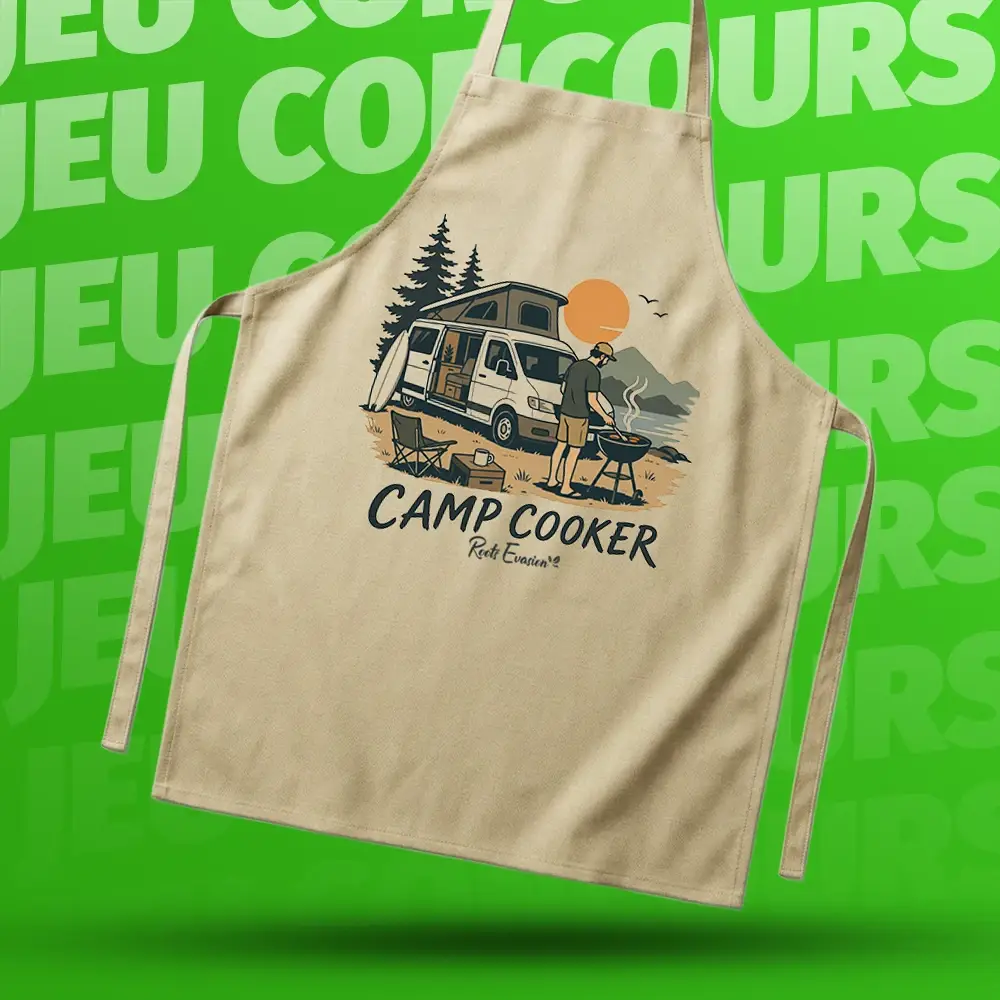 Tablier vanlife jeu concours van a gagner roots evasion Tablier "Camp Cooker" + 1 participation au tirage au sort – Image 1